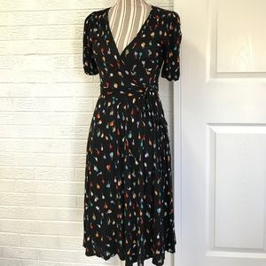 Only Hearts | Floral Tulip Black Wrap Dress